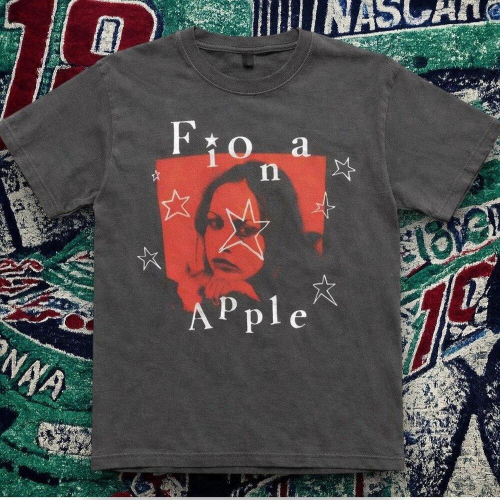 Y2K Alt Fiona Apple Star Portrait Graphic Tee Charcoal Unisex